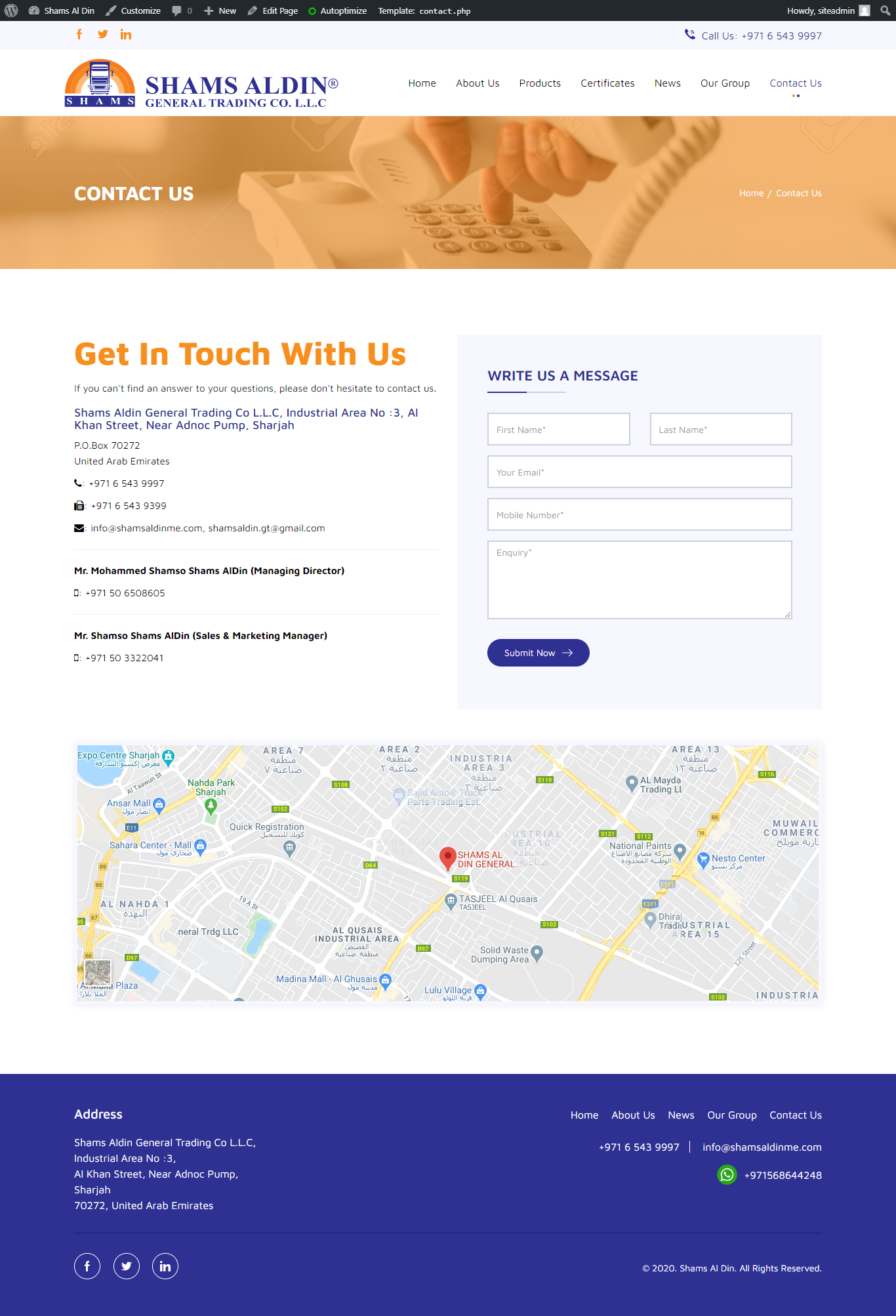 Shams Al Din Contact Us